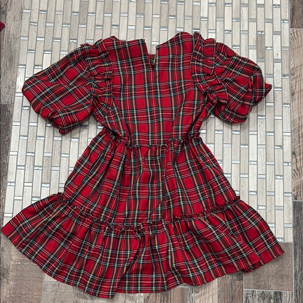 Entro Red and Black Ruffled Tiered Sundress